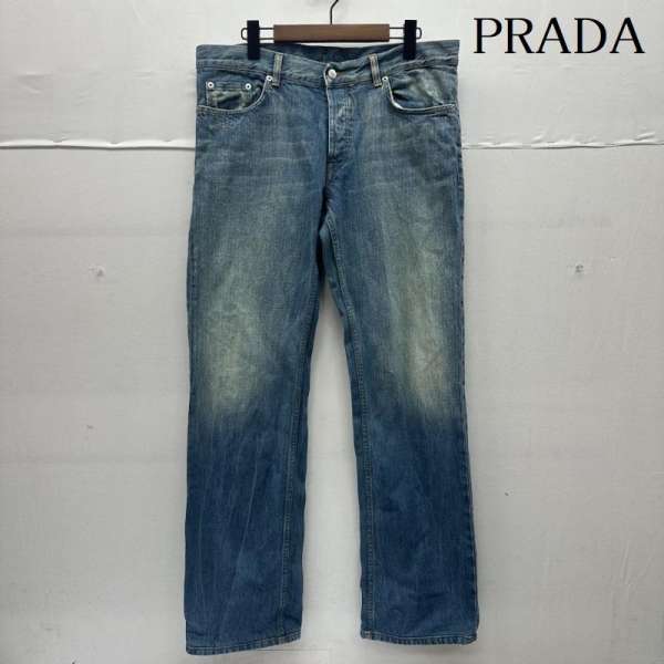 プラダ イタリア製 ボタンフライ デニム ストレート パンツ GEP007 メンズ 34【USED】【古着】【中古】50143641