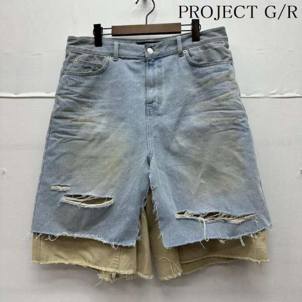古着 PROJECT G/R LAYERED SKIRT レイヤード デニム ショーツ メンズ 3 ISItems【USED】【古着】【中古】50143658