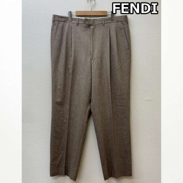 フェンディ D-OS534 OPTI ジップ ウール カシミヤ 2タック スラックス パンツ メンズ - ISItems【USED..
