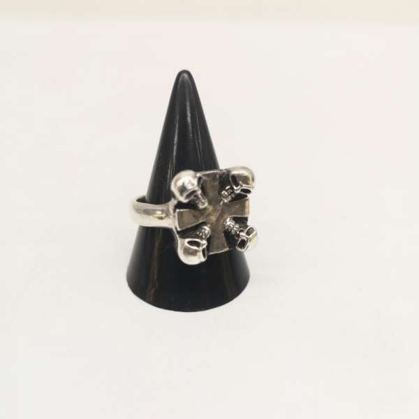 シルバー （925） アイアン クロス スカル シルバー リング 指輪 SV925 メンズ - ISItems【USED】【古..