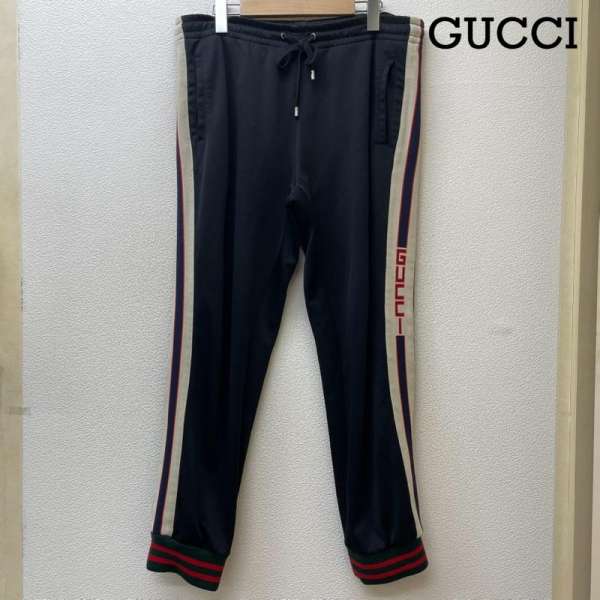 GUCCI ストライプ レッドジャージパンツM Gucci テクニカルジャージパンツGGストライプ