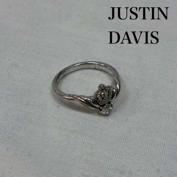 ジャスティンディヴィス DEVOUT クラウン ストーン シャイニー Silver925 シルバー リング 9号 メンズ ..