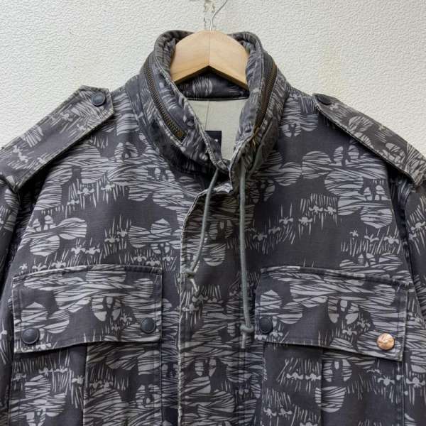 レッドイヤー 総柄 ミリタリー M-65タイプ フィールド ジャケット 灰色 グレー メンズ L【USED】【古着】【中古】50144912