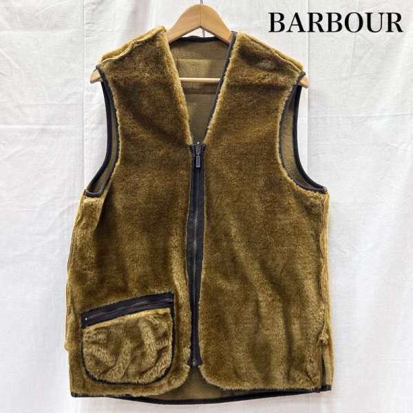 バブアー ボアライナーベスト ボアベスト リバーシブル Vネック 2102111 メンズ 38 ISItems【USED】【..