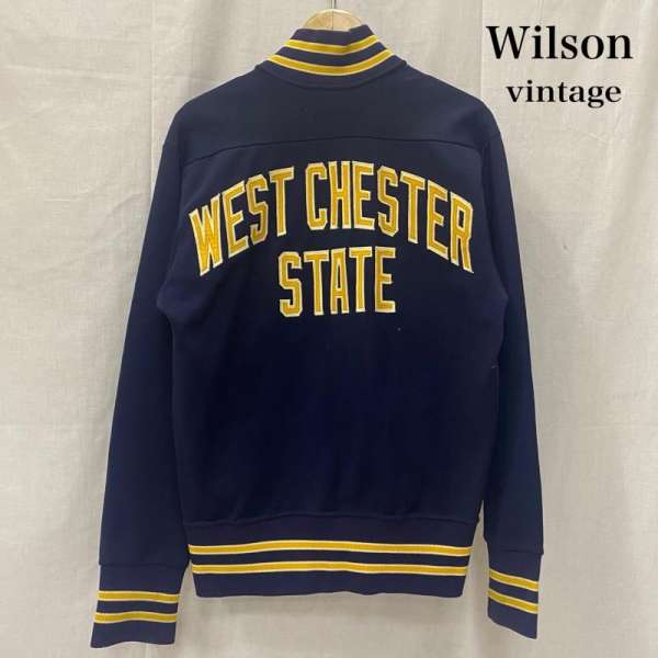 ウィルソン 50s Vintage Wilson made in USA トラックジャケット カレッジロゴ navy M メンズ M ISItem..