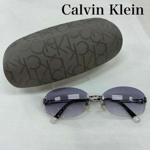 カルバン・クライン 2121SA リムレス シルバー フレーム サングラス 59-16 メンズ - ISItems【USED】【..
