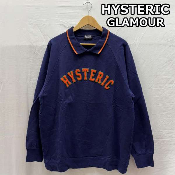 ヒステリックグラマー 01201CS03 サガラ 刺繍 ワッペン ヒスロゴ 襟付き プルオーバー スウェット シャ..