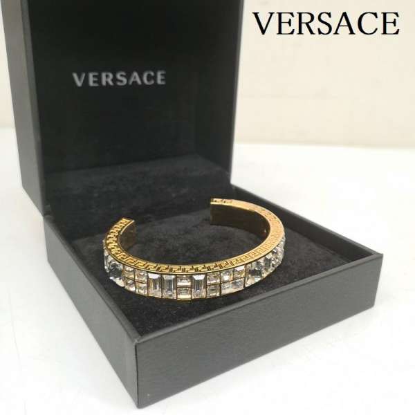 ヴェルサーチ クリスタルローズウォンドゥカフ ブレスレット バングル XL メンズ - ISItems【USED】【..