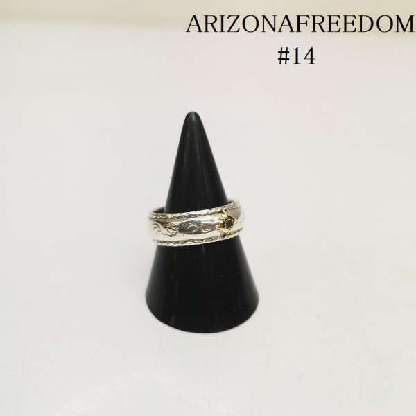 アリゾナフリーダム 唐草 太陽神 リング 指輪 K18 シルバー カラーストーン 14号 メンズ - ISItems【US..