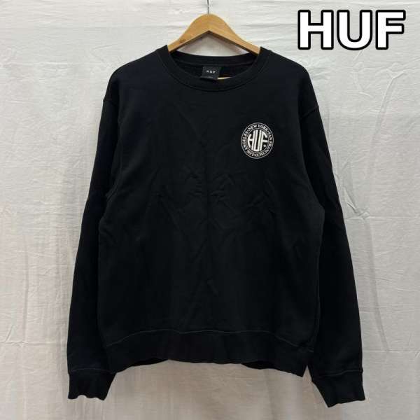 ハフ プルオーバー クルーネック スウェット トレーナー 両面 ロゴ プリント メンズ M ISItems【USED】..
