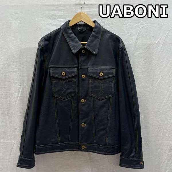 古着 UABONI PARIS ユアボニ シングル レザー ジャケット トラッカー カウハイド メンズ 48 ISItems【USED】【古着】【中古】50146015