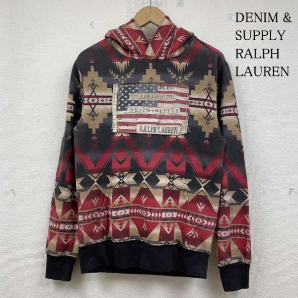 デニムアンドサプライラルフローレン フラッグパッチ フレンチテリー ネイティブ柄 プルオーバー パー..