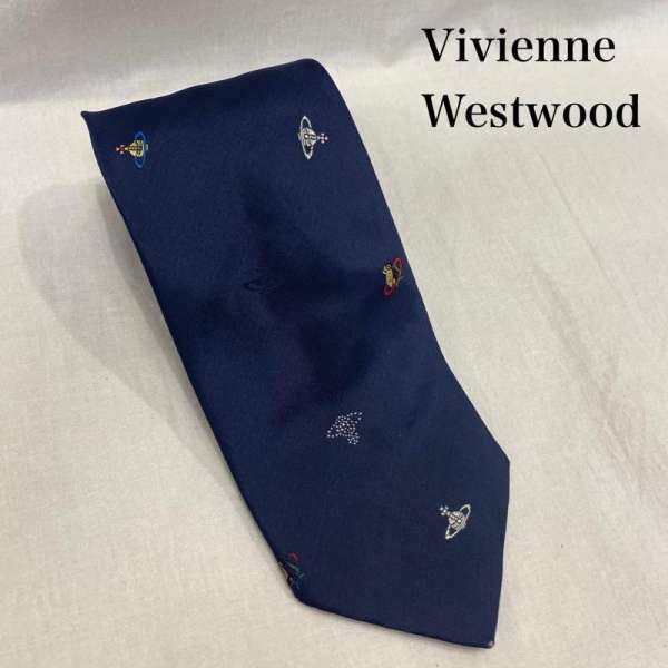 ヴィヴィアンウエストウッド オーブ柄シルクネクタイ navy メンズ 表記無し ISItems【USED】【古着】【中古】50146680