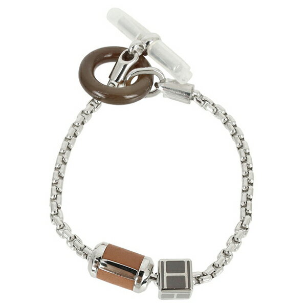 [5% OFF] Hermes Bracelet, Melimelo Metal, Swift Leather, Buffalo Horn, Silver, Gray, Brown, H Logo, HERMES Chain Bracelet, Women's & Men's, Glenan Leather, Genuine Leather, Accessory, Brand
