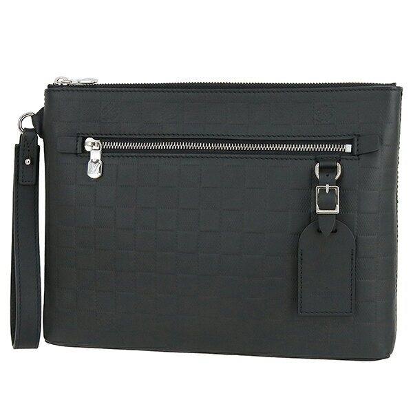 [Brand New] Louis Vuitton Takeoff Clutch Bag Pouch Damier Infini Leather Onyx Black Louis Vuitton Handbag LOUIS VUITTON Louis Vuitton Second Bag Men's Mini Bag Genuine Leather Handbag Bag HANDBAG BAG N40504 Brand