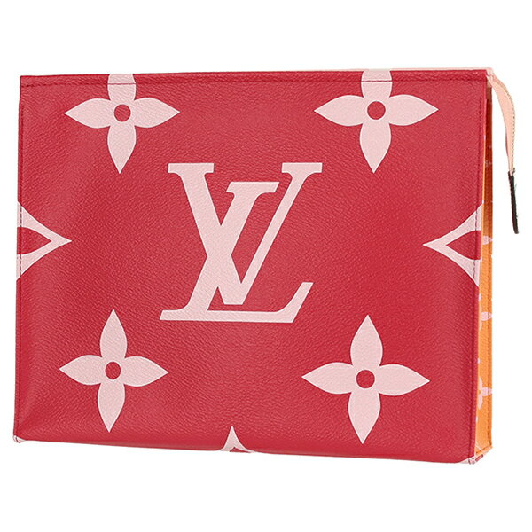 【5%OFF】 ルイヴィトン 化粧ポーチ ポッシュトワレ 26 ジャイアント モノグラム レッド ピンク バイカラー LOUIS VUITTON ルイ・ヴィトン ビトン ルイヴィトン ポーチ ポシェット レディース ミニポーチ コスメポーチ 化粧品入れ 小物入れ バッグインバッグ ブランド