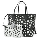 【未使用品】 ルイヴィトン トートバッグ LV × YK ネヴァーフル MM 草間彌生コラボ モノグラム アンプラント インフィニティドット レザー 2WAYバ...