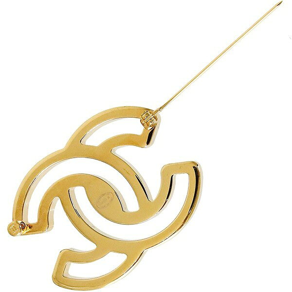 【美品】 シャネル ブローチ ココマーク メタル GP ゴールド ブラック CHANEL ココ...