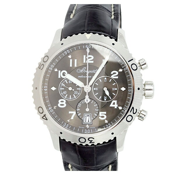 【美品】 ブレゲ トランスアトランティック タイプXXI クロノグラフ ステンレス 革ベルト 381 ...