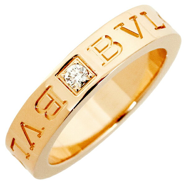 【超美品】 ブルガリ リング ビーゼロワン エッセンシャル 1ポイントダイヤモンド 7.5号 K18PG ピンクゴールド 1Pダイヤ BVLGARI ブルガリ 指輪 レディース 女性 ローズゴールド 貴金属 750PG 18金 ブルガリブルガリ ロゴ リング ジュエリー アクセサリー ブランド 中古