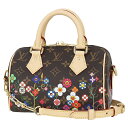 【ポイント5倍】 ルイヴィトン ショルダーバッグ LV×TM スピーディ バンドリエール 20 村上隆コラボ モノグラム フラワー レザー マルチカラー 2WA...