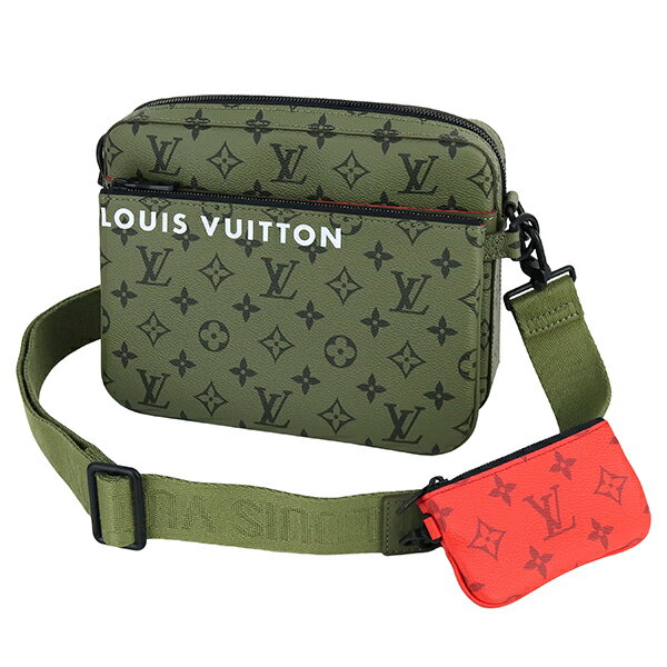 ルイヴィトン ショルダーバッグ トリオ メッセンジャーバッグ モノグラム トーン レザー カーキ レッド ルイヴィトン 2WAYバッグ LOUIS VUITTON ルイヴィトン クロスボディバッグ メンズ ポシ…