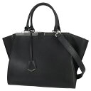 【美品】 フェンディ トロワジュール カーフレザー ブラック 黒 フェンディ ショルダーバッグ 2WAYバッグ FENDI フェンディ ハンドバッグ レディース...
