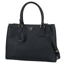 【超美品】 プラダ 2WAYバッグ サフィアーノ ルクス レザー ブラック 黒 トライアングルロゴ プラダ ハンドバッグ PRADA プラダ ショルダーバッグ ...