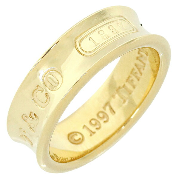 【超美品】 ティファニー リング 1837 ミディアム 約10号 K18YG イエローゴールド Tiffany&Co. ティファニー 指輪 レディース 女性 750YG 18金 貴金属 アクセサリー ジュエリー Ring ブランド 中古