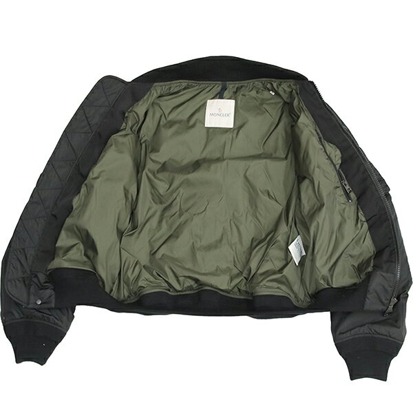 モンクレール ダウンジャケット MA-1 ボンバージャケット アリックス 0サイズ メンズ ナイロン レザー ダウン ブラック 黒 MONCLER ALLIX ワッペン ジャンバー ジャンパー ブルゾン ファスナー アウター アパレル 冬 服 ブランド 美品 中古