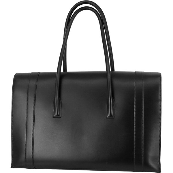 【美品】 エルメス ハンドバッグ ドラッグ ドゥ 37 ボックスカーフ レザー ブラッ...