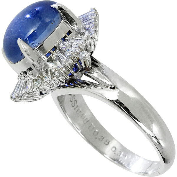 美品 非加熱 スターサファイア プラチナ 指輪 天然 サファイア リング 16号 10.08ct ダイヤモンド D0.38ct brandacross-10011681 ACROSS〜アクロス〜 サンプル画像2