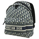 【ポイント5倍】 ディオール バックパック トラベル オブリーク ジャカードキャンバス ネイビー ベージュ Dior ディオール リュックサック メンズ レディ...