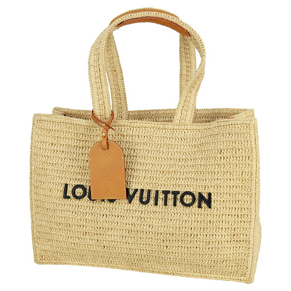 【新品】 ルイヴィトン トートバッグ サマーショッパートート MM 天然ラフィア レザー ナチュラルベージュ ルイヴィトン カゴバッグ LOUIS VUITTON ルイヴィトン ショルダーバッグ レディース ロゴ ショルダートート バック BAG ブランド