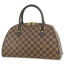 【超美品】 ルイヴィトン ハンドバッグ リベラ MM ダミエ エベヌ レザー ブラウン LOUIS VUITTON ルイヴィトン バッグ レディース 半円型 ド...