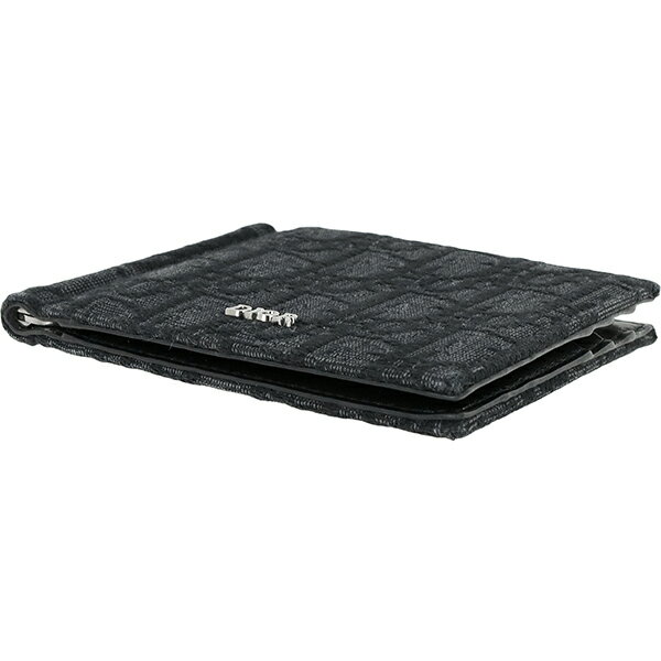 【美品】 ディオール 二つ折り財布 札入れ マネークリップ付き ウォレット オブリ...