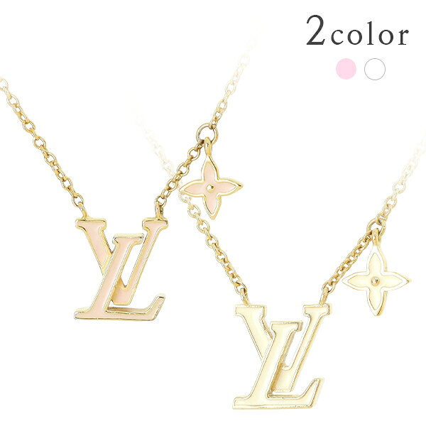 【新品】 ルイヴィトン ネックレス LV アイコニック エナメル GP ゴールド ホワイト / ピン ...