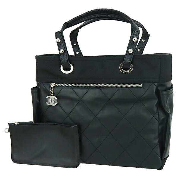 【5 OFF】 シャネル パリビアリッツ トート GM コーティングキャンバス ナイロン レザー 黒 シャネル トートバッグ CHANEL シャネル ショルダーバッグ レディース ビジネスバッグ マトラッセ キルティング ハンドバッグ ハンドバック バッグ バック ブランド