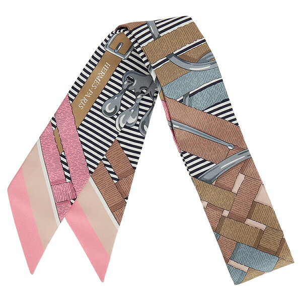 【新品】 エルメス ツイリー 馬銜 シュミーズ Mors ? Jouets Chemise シルク ヴューローズ グリス キャメル マルチカラー HERMES エルメス スカーフ ツイリー リボン レディーズ 小物 トゥイリー アクセサリー バンダナ バッグリボン ブランド