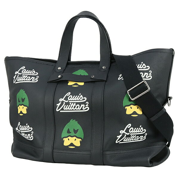 【5%OFF】 ルイヴィトン トートバッグ トロリートート ダックプリント LVスクエアード NIGOコラボ カーフ ブラック 黒 2WAYバッグ ルイヴィトン ショルダーバッグ LOUIS VUITTON ルイヴィトン ハンドバッグ バック