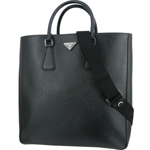 【PRADA】プラダ　ハンドバッグ トートバッグ クロコ型押し 肩掛け 美品】プラダ トートバッグ クロコ型押し レザー×ナイロン 肩掛け 黒
