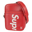 【超美品】 ルイヴィトン シュプリーム コラボ ダヌーブ PM エピ レザー レッド 赤 ポシェット LOUIS VUITTON Supreme ルイヴィトン ...