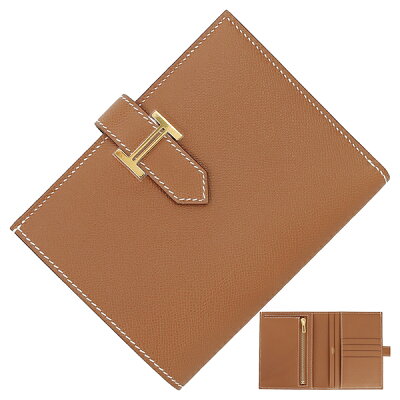 【新品】 エルメス ベアン コンパクト ヴォーマダム ゴールド ゴールド金具 エルメス 二つ折り財布 HERMES エルメス 財布 レディース メンズ 本革 レザー ブラウン コンパクトウォレット ミニウォレット コンパクト財布 ミニ財布 Hロゴ ブランド