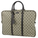 【超美品】 グッチ ビジネスバッグ GG スプリーム レザー ベージュ ブラウン グッチ ハンドバッグ GUCCI グッチ ブリーフケース メンズ 通勤 仕事 ...