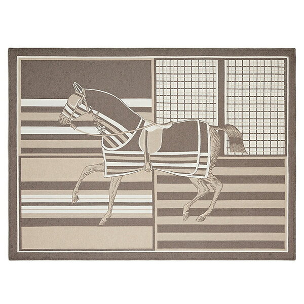【超美品】 エルメス ブランケット プレード ジャカード 新・馬着 メリノウール カシミヤ エコルス HERMES エルメス 毛布 ひざ掛け レディース メンズ ホース 長方形 アパレル ブランド 中古