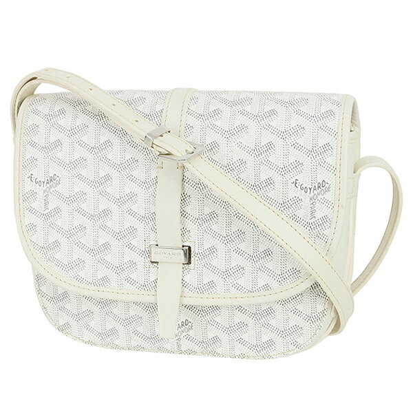 【10%OFF】 ゴヤール ショルダーバッグ ベルヴェデーレ PM ヘリンボーン ゴヤールディンキャンバス デシーズトリヨンレザー ホワイト 白 スモール ミニバッグ GOYARD ゴヤール クロスボディバッグ メンズ レディース ロゴ フラップバッグ ブランド