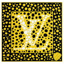 ルイヴィトン スカーフ LV × YK カレ45 インフィニティ ドット 草間彌生コラボ LVロゴ イエロー ブラック シルク レディース 小物 ルイヴィトン ...