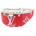 ルイヴィトン バムバッグ ジャイアント モノグラム ルージュ ホワイト ルイヴィトン ボディバッグ LOUIS VUITTON ルイヴィトン ウエストポーチ ハ...