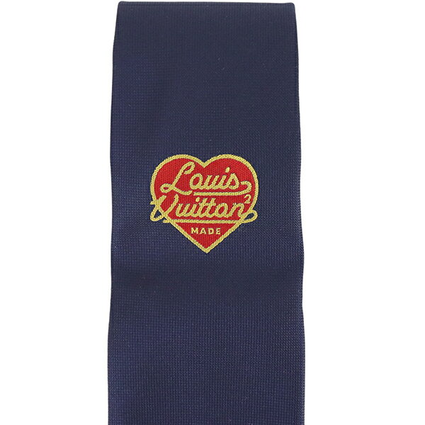 【新品】 ルイヴィトン ネクタイ クラヴァット LV MADE ハート NIGOコラボ シルク ...