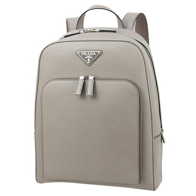 【10%OFF】 プラダ バックパック サフィアーノ レザー グレー 三角ロゴ PRADA プラダ リュックサック メンズ レディース ショルダーバッグ デイパック トライアングルロゴ 通勤 通学 ビジネスバッグ 本革 バック ブランド